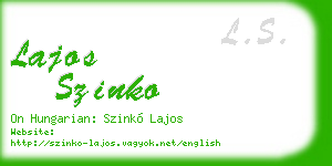 lajos szinko business card